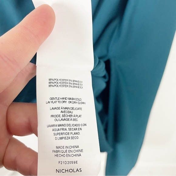 Nicholas Chloe Stretch Jersey One Shoulder Midi Dress Blue Cocktail Formal Party - Picture 10 of 10